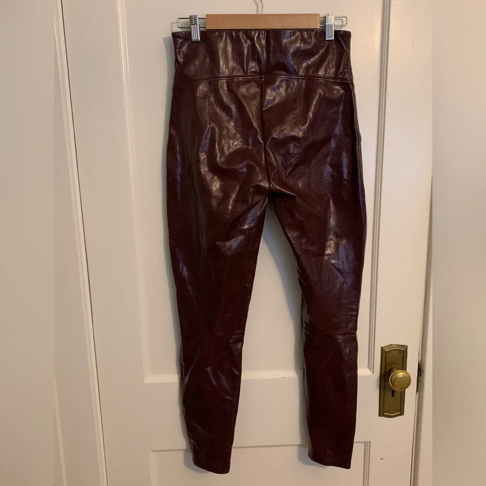 Spanx Ruby Faux Patent Leather Leggings, Womens Size Large